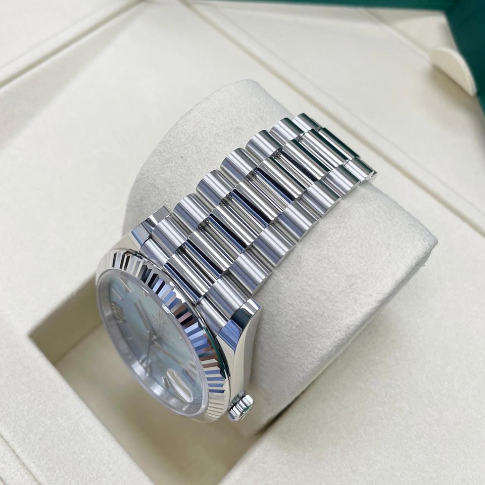 Rolex Day-Date 40 228236 Platinum Ice Blue Roman Dial