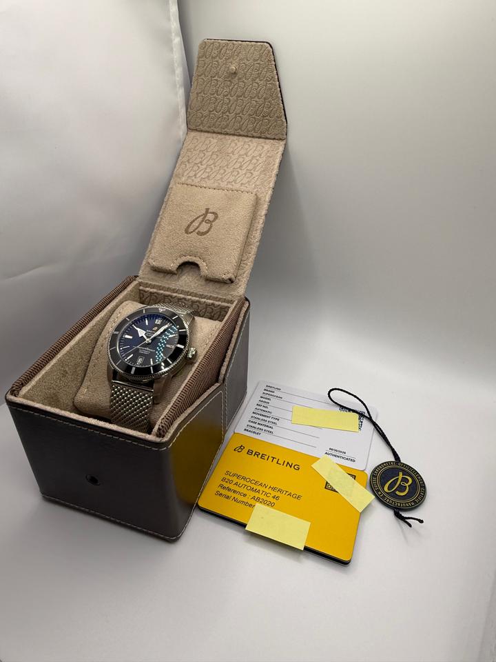 Breitling Superocean Heritage II 46mm Ref. AB2020 Black Dial Steel Bracelet (2026 Unworn) - Photo 7