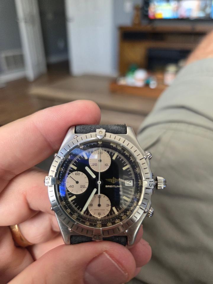 Breitling Chronomat 81950 39mm Black Dial Leather Strap - Photo 8