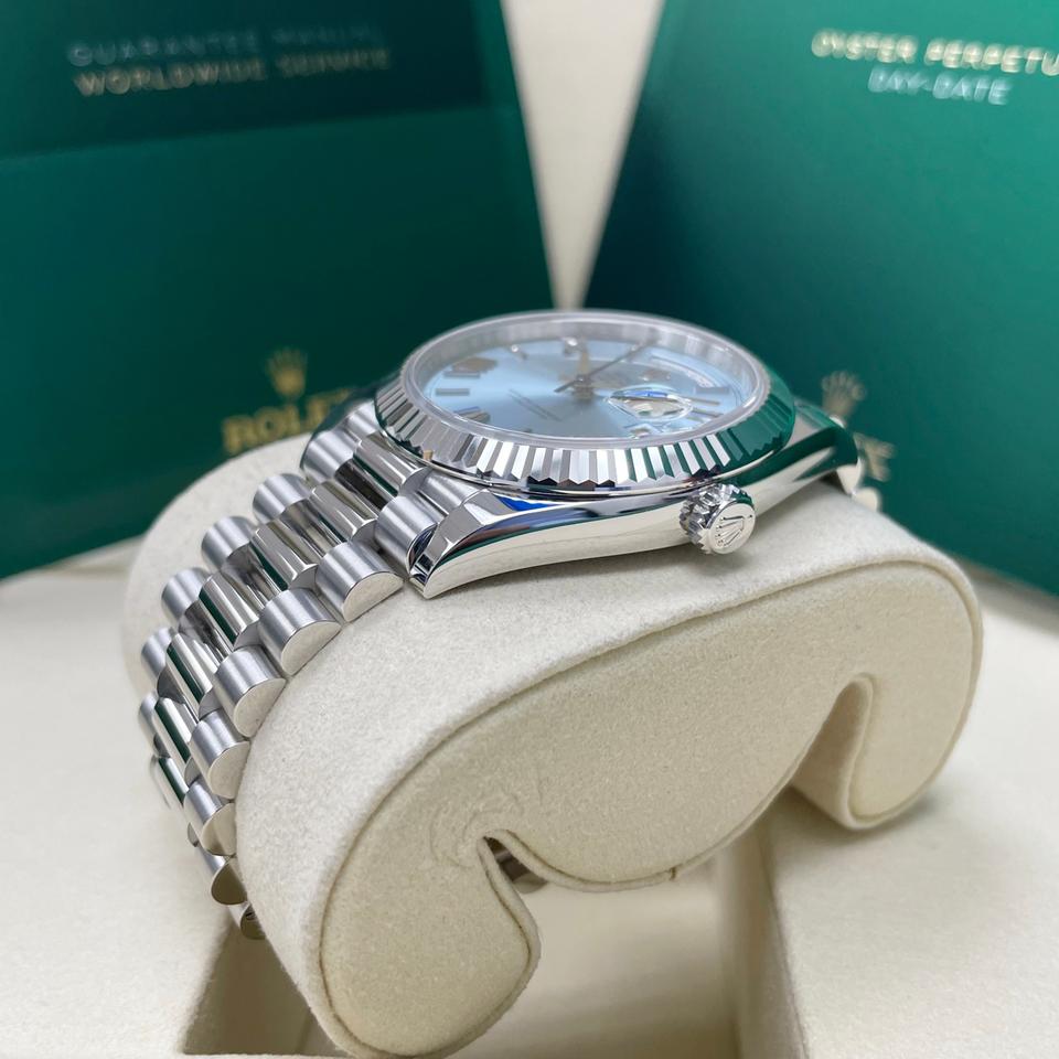 Rolex Day-Date 40 228236 Platinum Ice Blue Roman Dial
