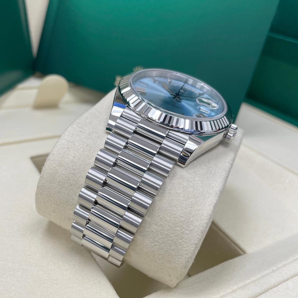 Rolex Day-Date 40 228236 Platinum Ice Blue Roman Dial