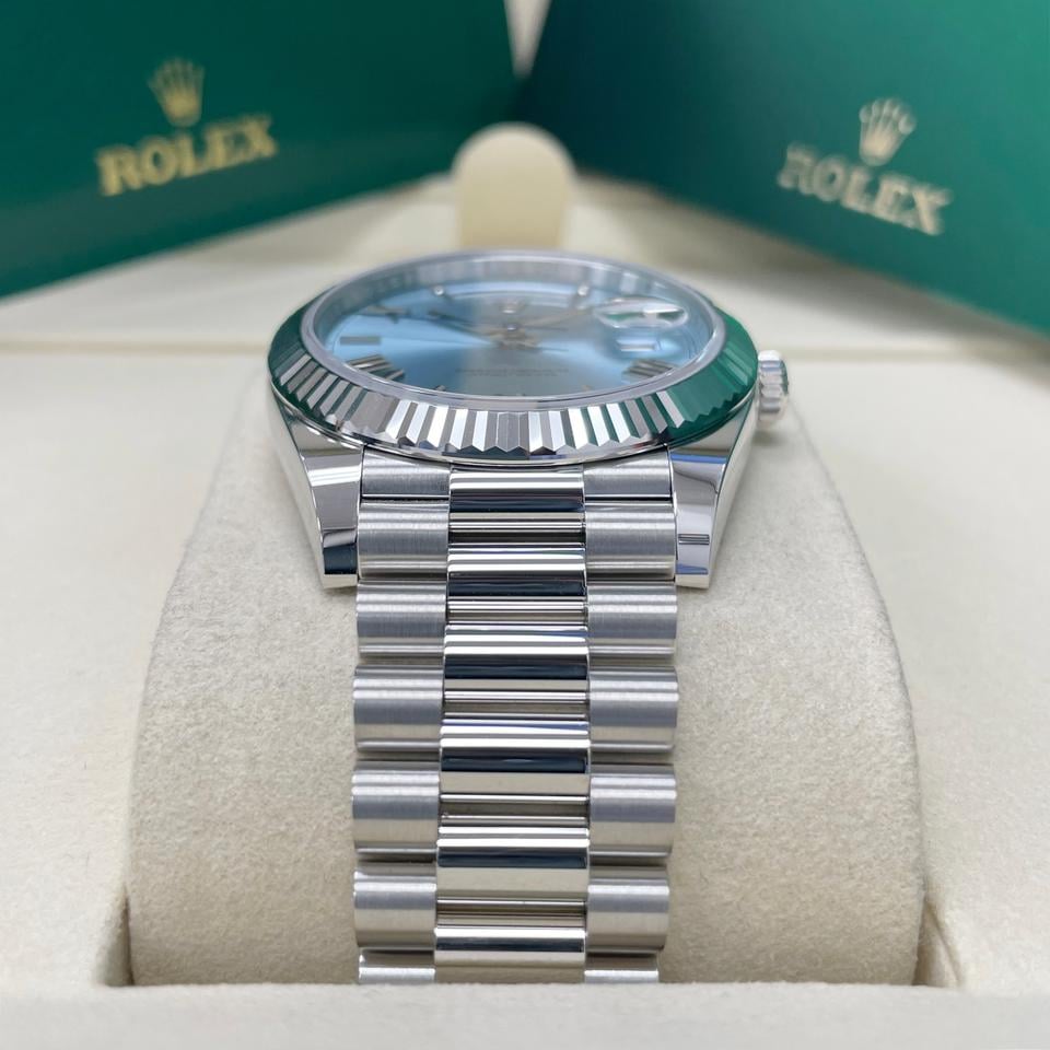 Rolex Day-Date 40 228236 Platinum Ice Blue Roman Dial
