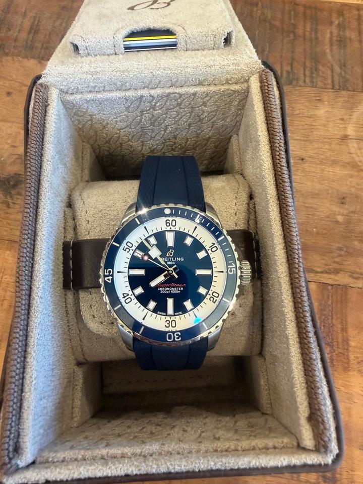 Breitling Superocean Automatic 42 Ref. A17375E71C1S1 Blue Dial Blue Rubber Strap - Photo 1