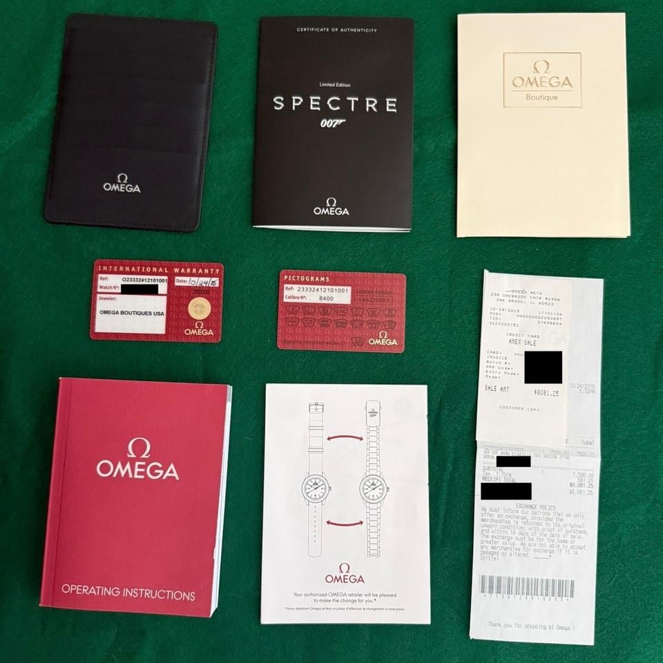 Omega Seamaster 300 UNWORN Spectre 007 Limited Edition #1462 Full Set