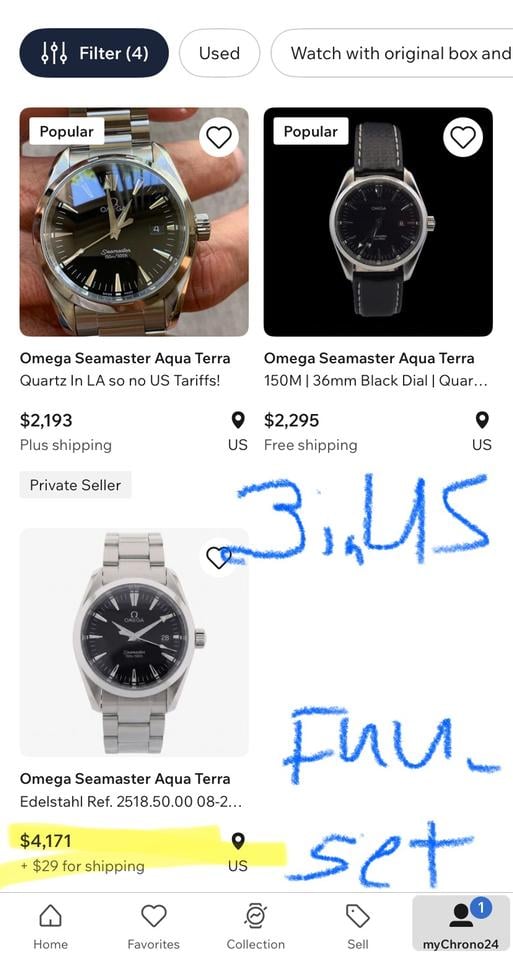 Omega Seamaster Aqua Terra Quartz