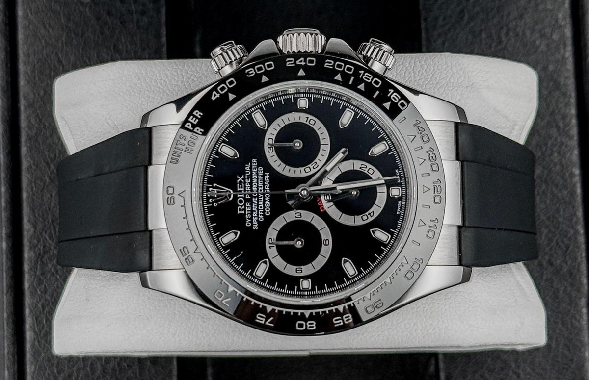 Rolex Daytona 116519 18k White Gold Black Dial Custom Ceramic Bezel