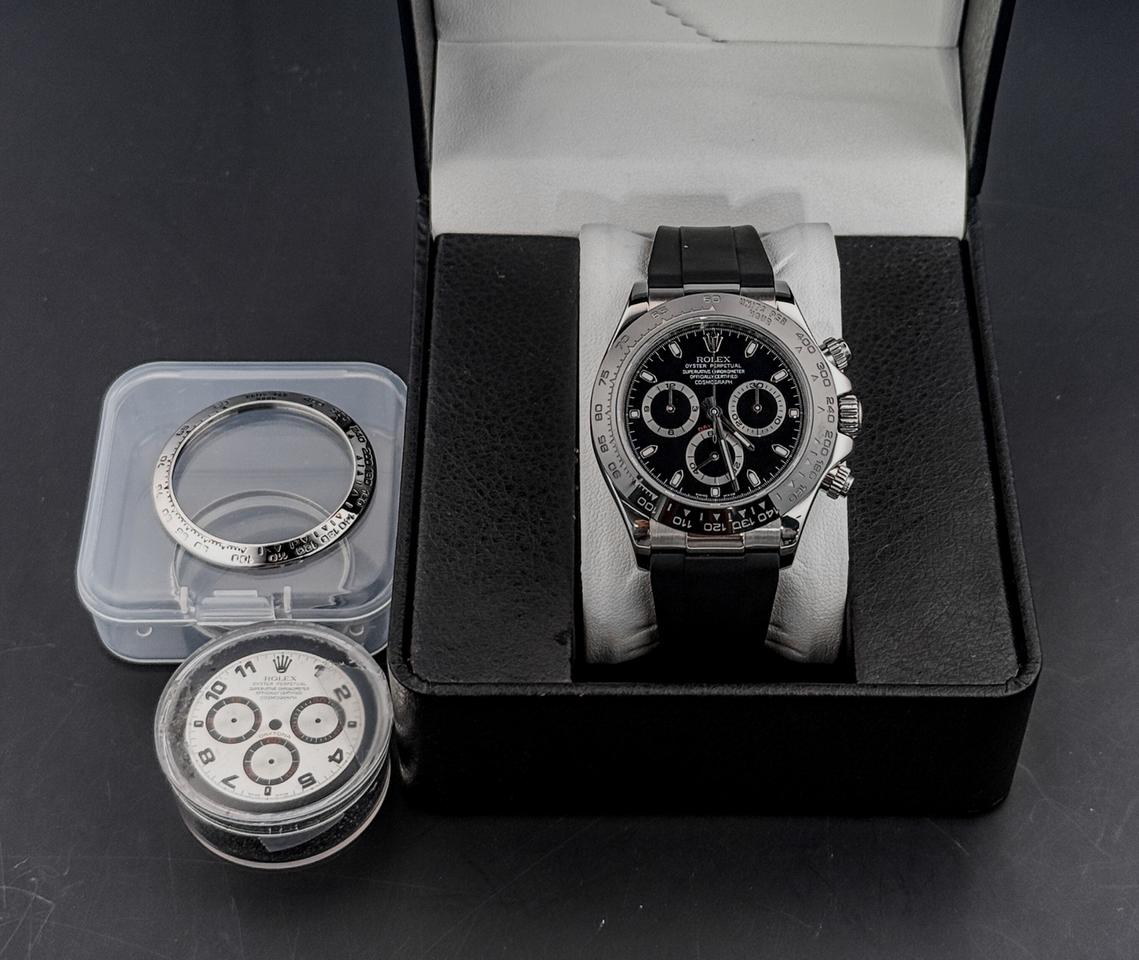 Rolex Daytona 116519 18k White Gold Black Dial Custom Ceramic Bezel