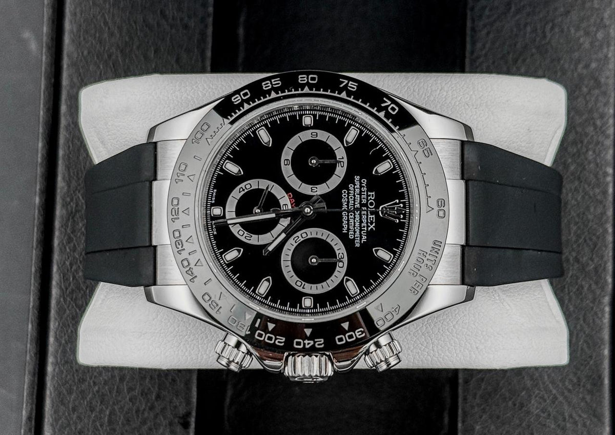 Rolex Daytona 116519 18k White Gold Black Dial Custom Ceramic Bezel