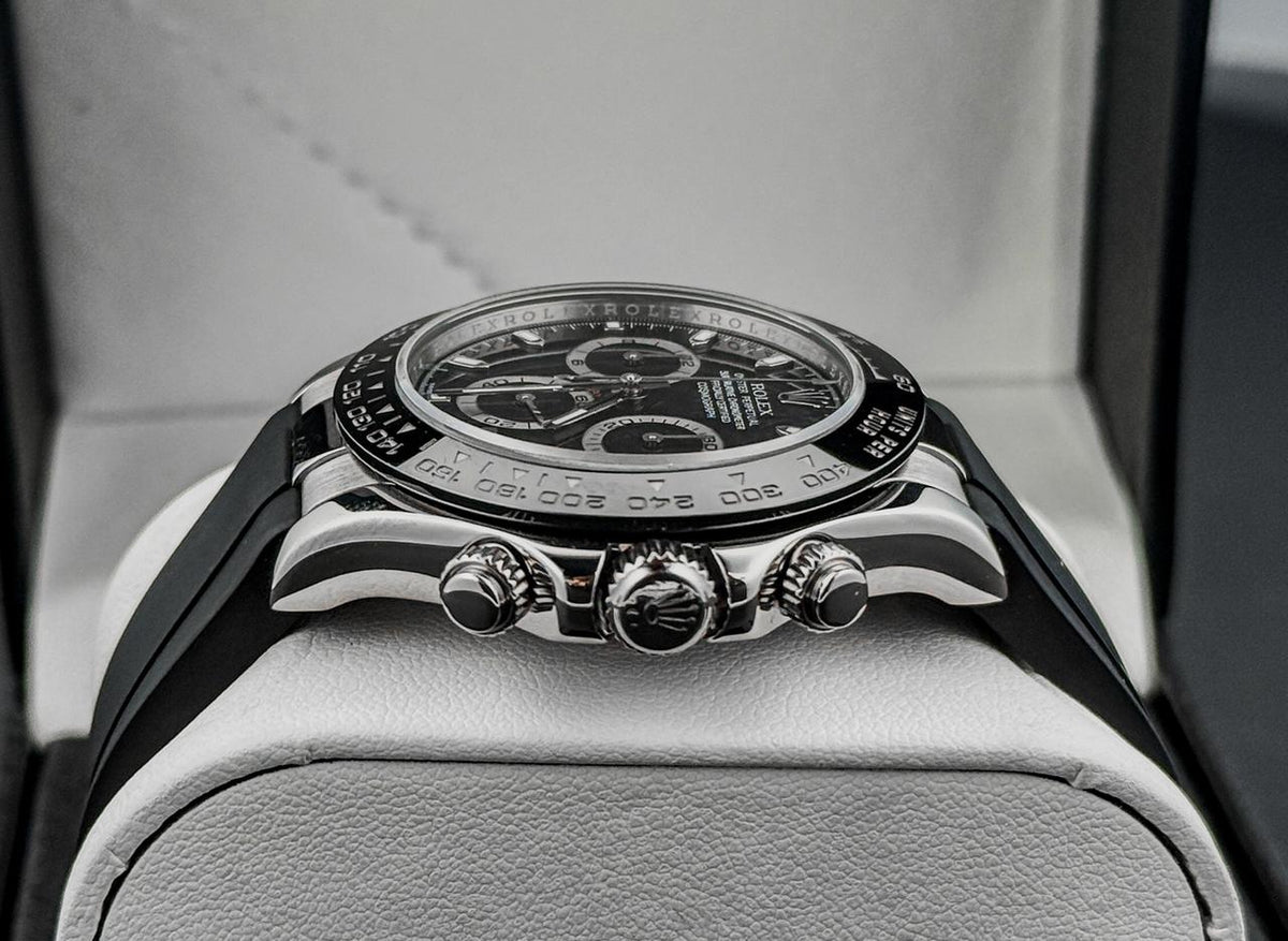 Rolex Daytona 116519 18k White Gold Black Dial Custom Ceramic Bezel