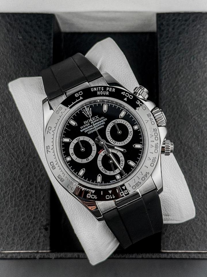 Rolex Daytona 116519 18k White Gold Black Dial Custom Ceramic Bezel