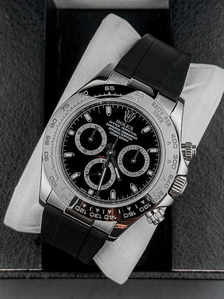 Rolex Daytona 116519 18k White Gold Black Dial Custom Ceramic Bezel