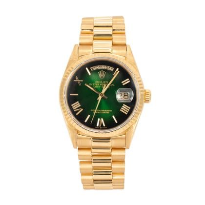 Rolex Day-Date Ref. 18038 36mm Yellow Gold Green Ombre Dial (1986) - Photo 3