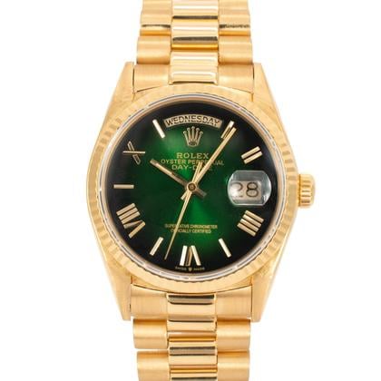 Rolex Day-Date Ref. 18038 36mm Yellow Gold Green Ombre Dial (1986) - Photo 4