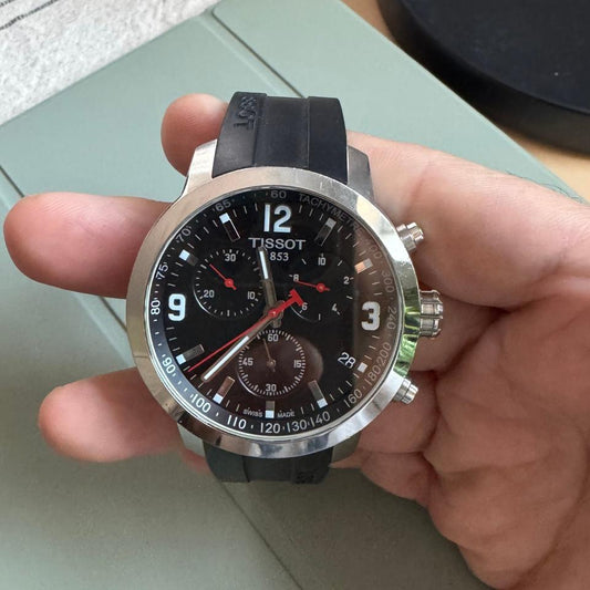 Tissot PRC 200 Chronograph Quartz Black Rubber Strap - image 1