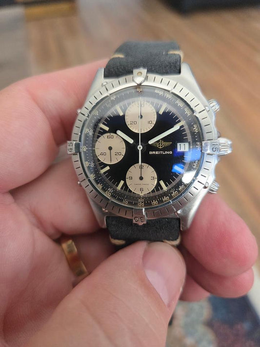 Breitling Chronomat 81950 39mm Black Dial Leather Strap - Photo 1