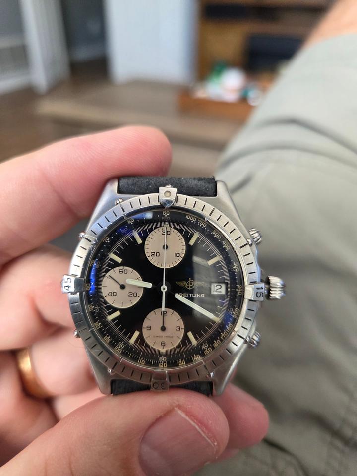 Breitling Chronomat 81950 39mm Black Dial Leather Strap - Photo 7
