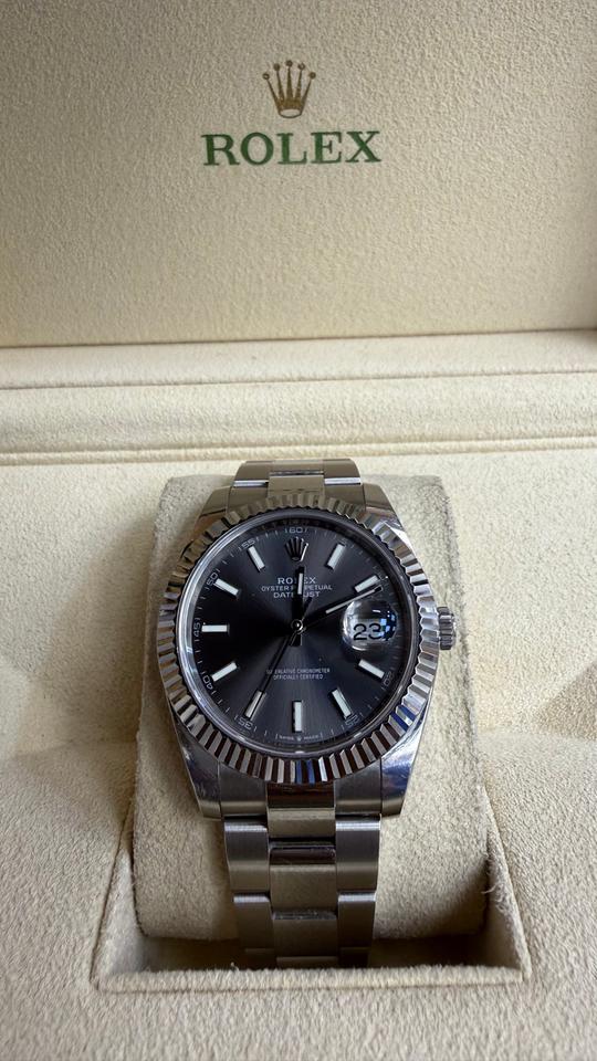 Rolex Datejust 41 Dark Rhodium Index Watch Only